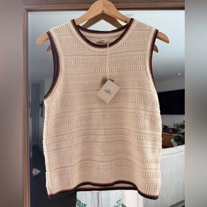 NWT Faherty Mixed Stitch Tank Sweater Vest Organic Cotton